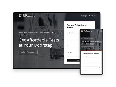 Testing Lab Website - Soni Diagnostics website development