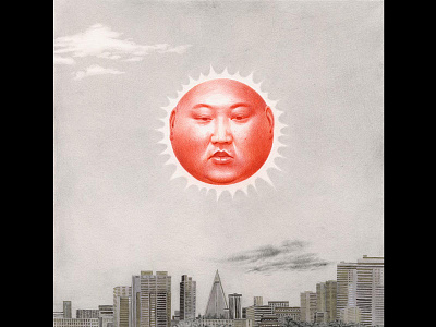 Pyongyang sunrise derek bacon drawing illustration kim jong un north korea pencil portrait