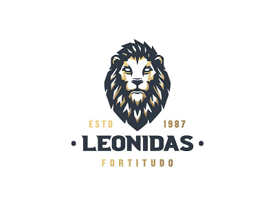 Golden Lion logo animal branding classic demon esports head illustration leo leonidas lion lion head logo logo mark modern negative space simple spartan sport stoic wild cat