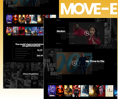 Move-E - Website Homepage design movies ui ux website website design