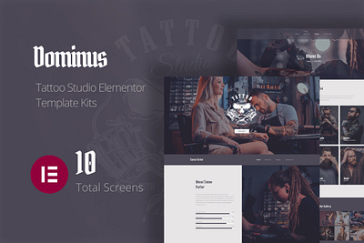 Dominus - Tattoo Studio Elementor Template Kits agency art barbershop creative design elementor illustrator interior photography portfolio studio tattoo template template kit ui videography web