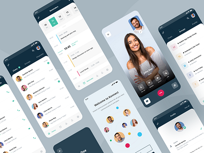 Business Communication Mobile App brand design branding calling app chat app clean design clean ui communication design groups mobile mobile app mobile app design mobile design mobile ui product design profile page reminder social media design uidesign uxdesign video calling