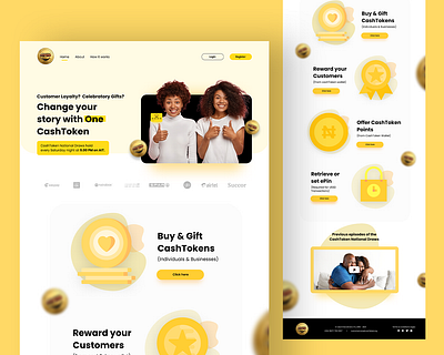 New proposed landing page for CashToken branding design illustration minimal ui web