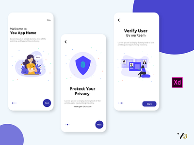 Onboarding screen adobe xd design illustration interface login page mobile app design on boarding onboard onboarding trand tranding trandy 2021