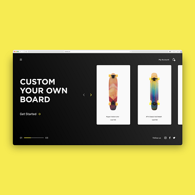 Longboard Web adobe xd design ecommerce ecommerce design longboard ui uidesign ux ui ux ui web ui webdesign website yellow