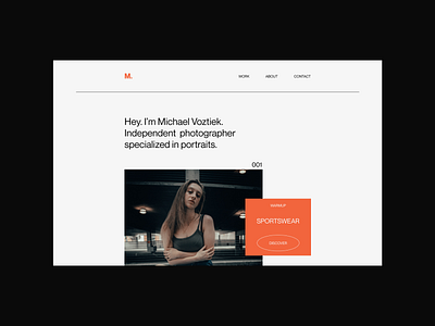 Freelance Photographer Landing Page design hero minimal orange photo photographer ui uiux userexperience userinterface ux uxui webdesign