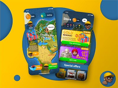 Game User Interface 2021 app blue design dribbble game game design game map home screen interface moscow store design ui uiux ux yellow