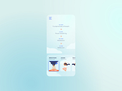 041 #DailyUI Mindfullness Workout Tracker app design branding dailyui dailyuichallenge design illustration illustration digital ui ui design ux