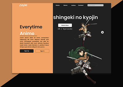 Streaming App Web Design anime illustraion streaming app ui web webdesign