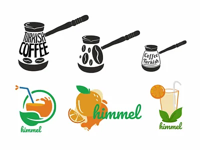 Logo Design - Himmel & Turkish Coffee design flat illustration logo vector