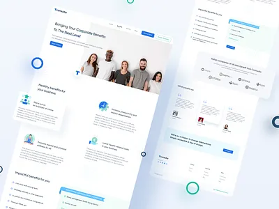 Health Consultation Benefits Page I • Squareboat benefits chat design doctor header health healthcare hospital illustration landing page minimal online ui ux website webui