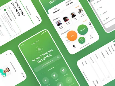 Pocketi. Online payments app design figma fintech fintech app green payments payments app typography ui uiux wallet wallet app wallet ui