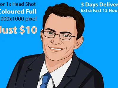 Draw Realistic Cartoon Portrait Headshot Avatar Photo art branding design flat icon illustration illustrator logo minimal vector