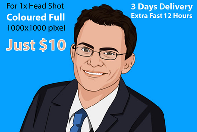 Draw Realistic Cartoon Portrait Headshot Avatar Photo art branding design flat icon illustration illustrator logo minimal vector