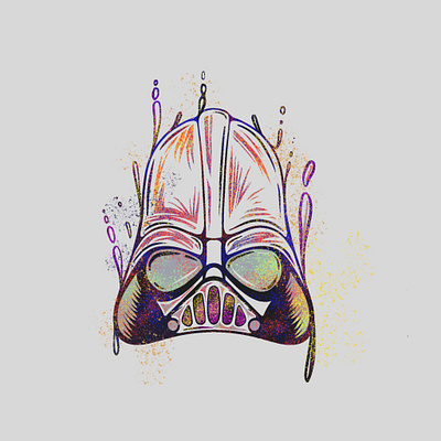 Darth Vader 2d character characterdesign characters darthvader design flat icon illustration line starwars vector villian