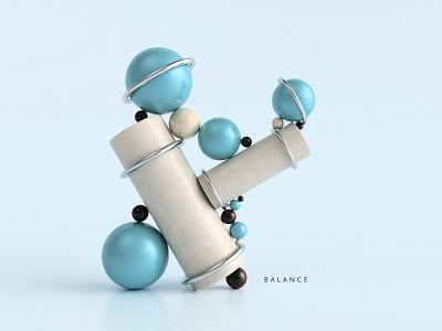 balance 3d 3dsmax abstract art branding design illustration render webshocker website