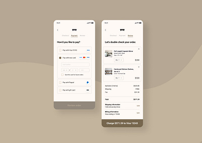 Furniture Mobile App Checkout - Daily UI 002 app daily ui dailyui dailyui 002 dailyui002 dailyuichallenge design flat illustrator typography ui ux vector