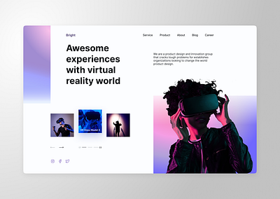 Landing page VR (light) design landing page minimal ui ux vr