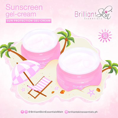 Social Media Advertisement (Sunscreen-gelcream) advertisement advertising banner branding creative and design graphic design illustration poster product design social media design