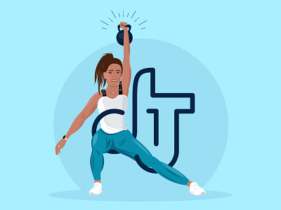 Fitness coach - Sport identity bodybuilding character characterdesign coach coaching coaching logo crossfit fitness graphic design graphic identity gym icon illustrations illustrator logo musculation sport sports logo vector workout