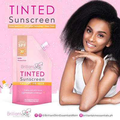 Social Media Advertisement (Tinted Sunscreen) advertisement advertising banner branding creative and design graphic design illustration poster product design social media design