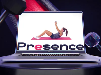 Presence 3d animation branding cinema 4d design fitness interface logo sport typography video web