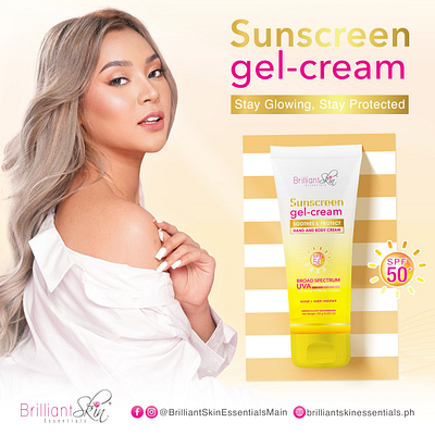 Social Media Advertisement (Sunscreen gel-cream) advertisement advertising banner branding creative and design graphic design illustration poster product design social media design