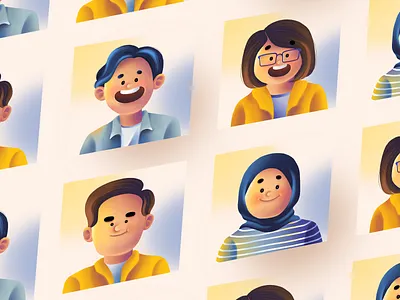 Retrux Avatar Team avatar avatar icons avatar illustration avatardesign avatars branding bright character character design design digital illustration identity photoshop profilepicture