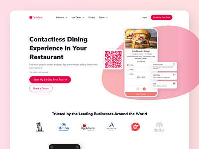 Landing Page dribbble food food app food app ui food application landing landing page landingpage qr code saas app startup ui ui ux uidesign uiux web web design webdesign website website design