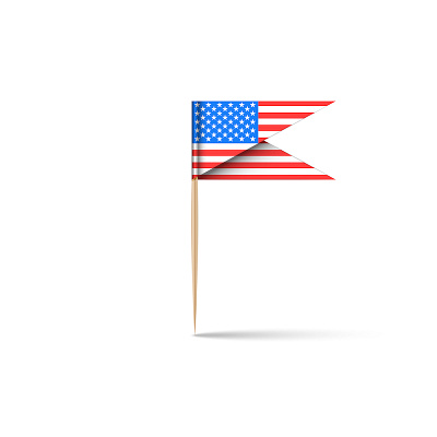 USA flag 3d art 3d mockup 3d modeling 3d vector american flag burger stick design emblem illustration realistic shape tooth stick usa usa flag vector wooden stick