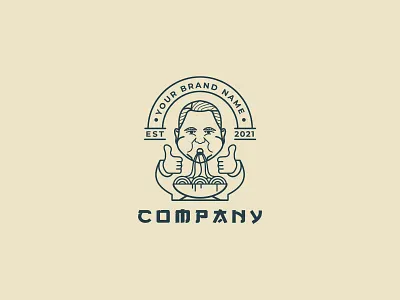 Noodle Eater Logo branding design illustration logo vector