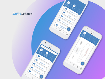 Saglik Lokman - a unique medical software app appdevelopment application blue concept design figma fresh health healthapp healthcare medicalplatform medicalsoftware medicine platform software development upplabs violet white