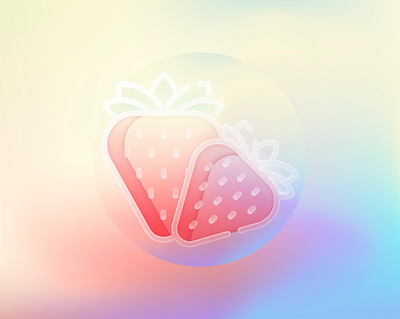 Glass Strawberry design fruit fruit icon glass glassmorphism icon illustration illustrator logo neumorphic neumorphism neumorphism ui strawberry ui vector webdesign