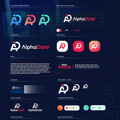 AlphaDate branding ecommerce fiverr fiverr.com fiverrgigs flat graphic design logo designer minimalist modern