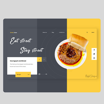 Web Ui for Food Recipes adobe xd food ui ux webdesign