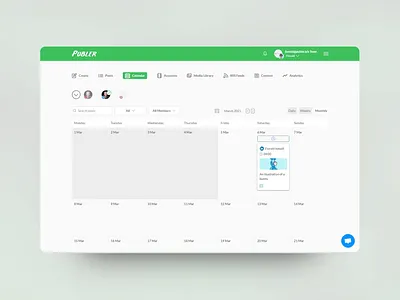 Publer New Calendar adobe photoshop animation app calendar clean cute design figma flat fun graphic design minimal ui ui design ux ux design website