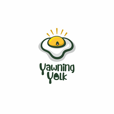 Yawning Yolk baby character cute egg icon illustration logo mascot negativespace sleep sun yawn yawning