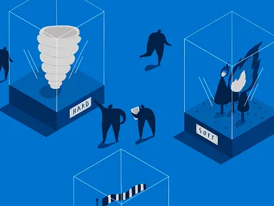 Pentagram x Lloyds of London blue climate change gallery hard and soft insurance isometric illustration isometric museum museum natural disasters weather