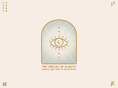 Clarity eye gold icon illustration line art lines logo moon mystical portal window