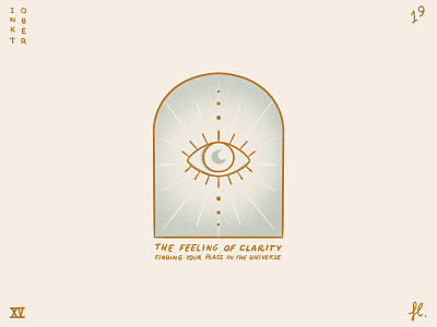 Clarity eye gold icon illustration line art lines logo moon mystical portal window