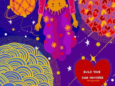 Make your own universe colorful design illustration illustrator typography