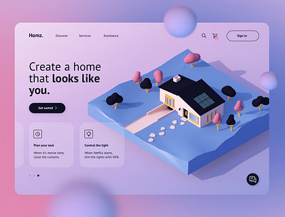 Home 3d art c4d c4dfordesigners cinema4d webdesign website