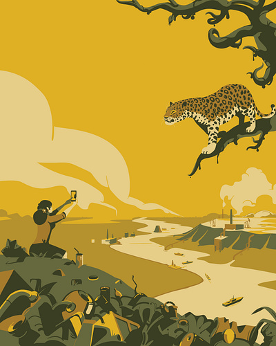 A meeting adobeillustrator africa animal animals art artwork design digitalart digitalillustration drawing ecology illustration illustrator leopard leopard print plastic rainforest savetheplanet vector vector art