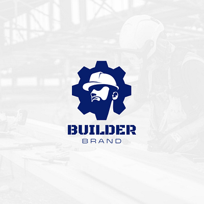 BUILDER BRAND branding builder construction equipment hat head man testing tools worker