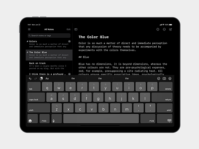 Mono Theme dark ipad notes simplenote theme