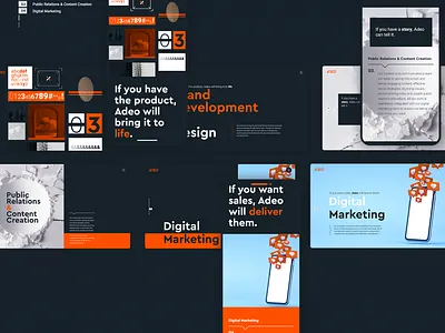 Adeo MENA adobe photoshop adobe xd branding digital agency digital matketing graphic design horizontal scroll interaction landing page mobile website orange photography typography ui ux web design web pages website