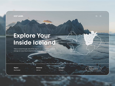 Travel Web App animation booking grid iceland interface map minimap travel travelling ui ux web webdesign