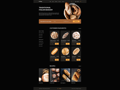 Landing page "Italian Bakery Shop" bakery bussines landing landing design landing page landing page design landingpage online shop online store ui uidesign uiux ux uxdesign uxui web web design webdesign website website design