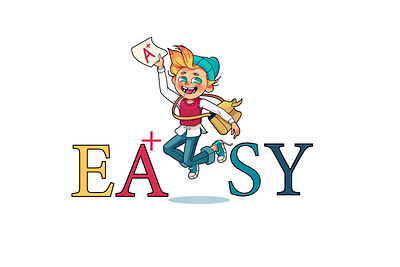 English language school student boy character easy learning illustration illustrator jumping student vector illustration