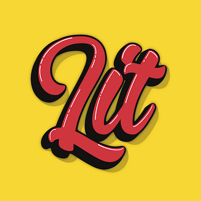 Lit branding graphic lettering procreate typogaphy